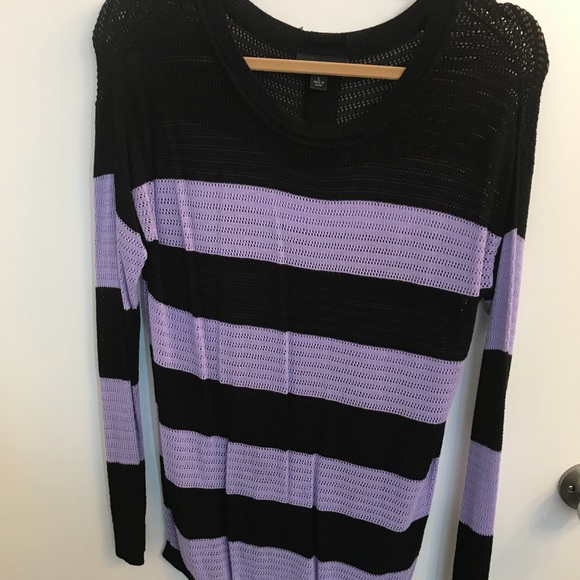 Large Black and Purple stripped sweater - Picture 1 of 2
